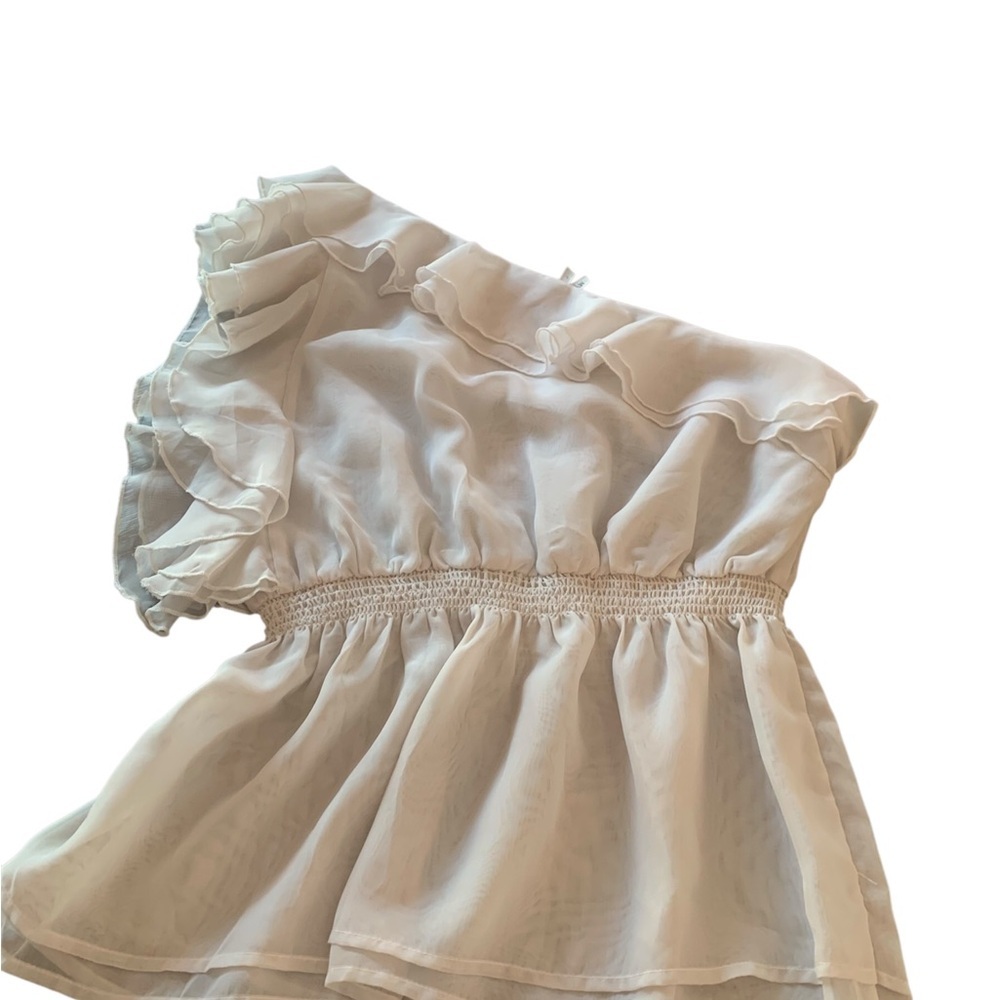 Chic Off-Shoulder Ruffled Blouse in Cream